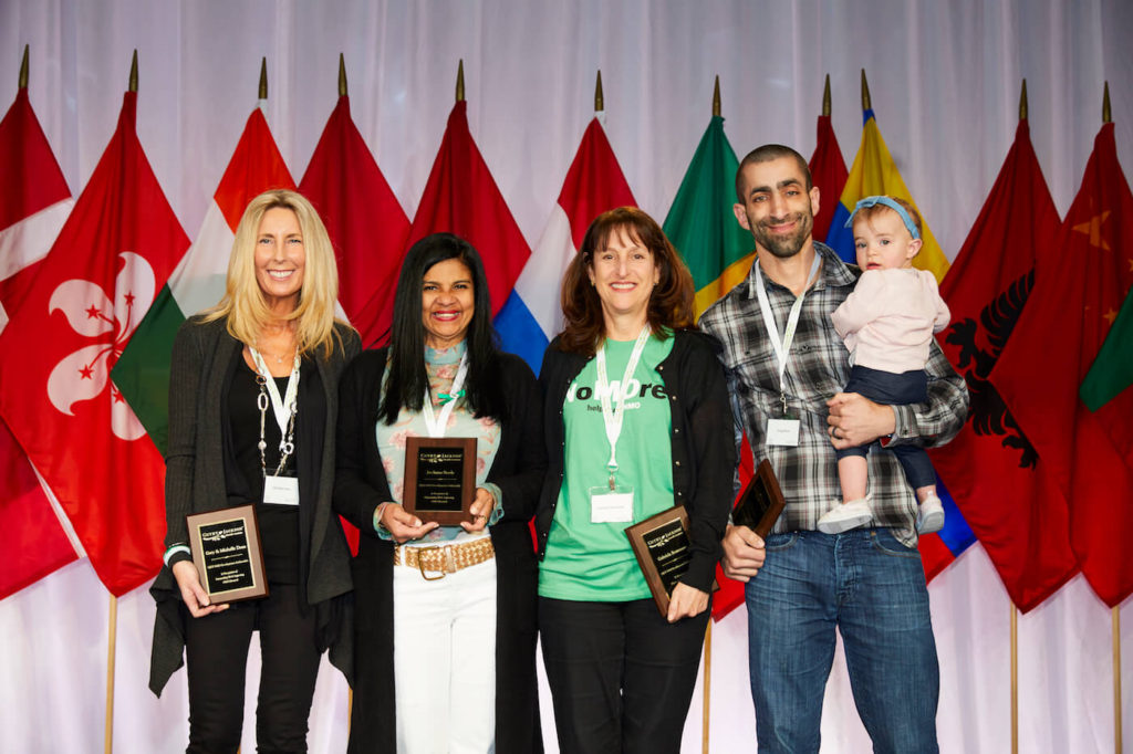 NMO Ambassadors honored for raising funding for research. Honorees from left to right: Michelle Dean, Maria Loreto (accepting for Jo-Anna Steele), Gabriela Romanow, Craig & Fiona Klein. Honorees not pictured: Nick & Amy Adams, Nancy Reimer.