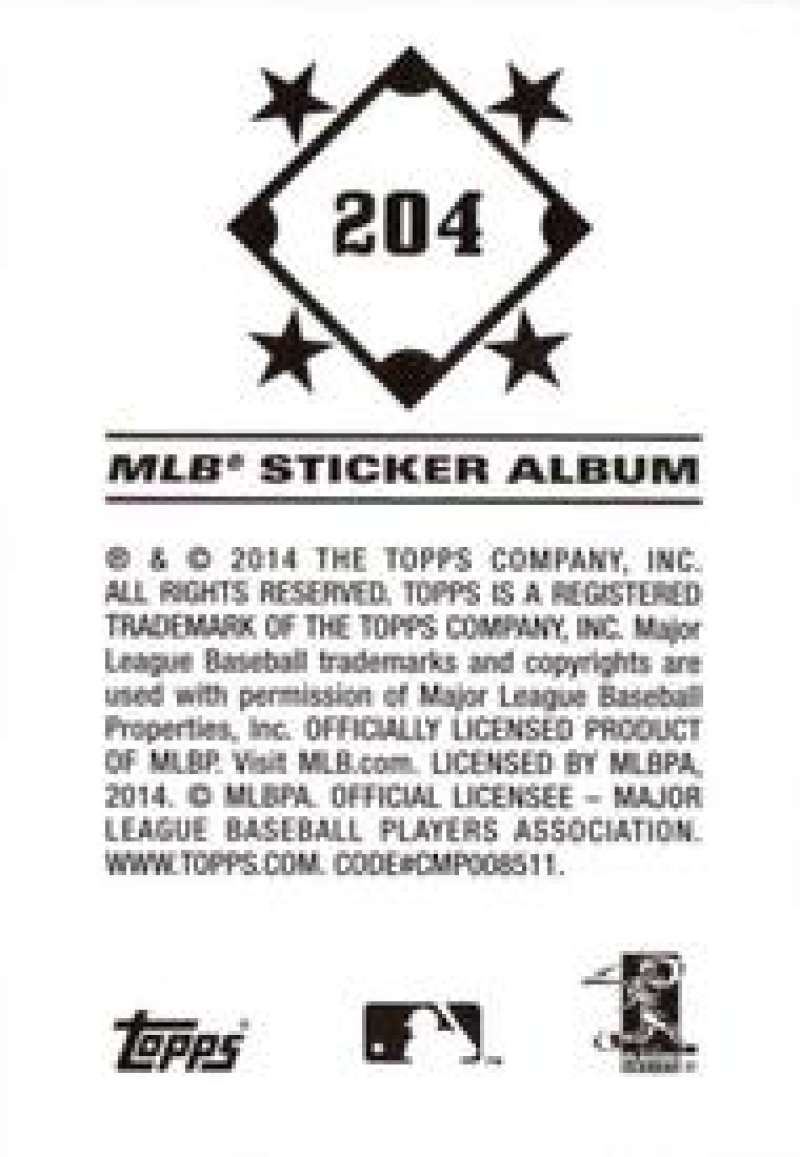 Pick Your Cards 2014 Topps MLB Baseball Sticker Collection (#201-315) - Picture 9 of 231