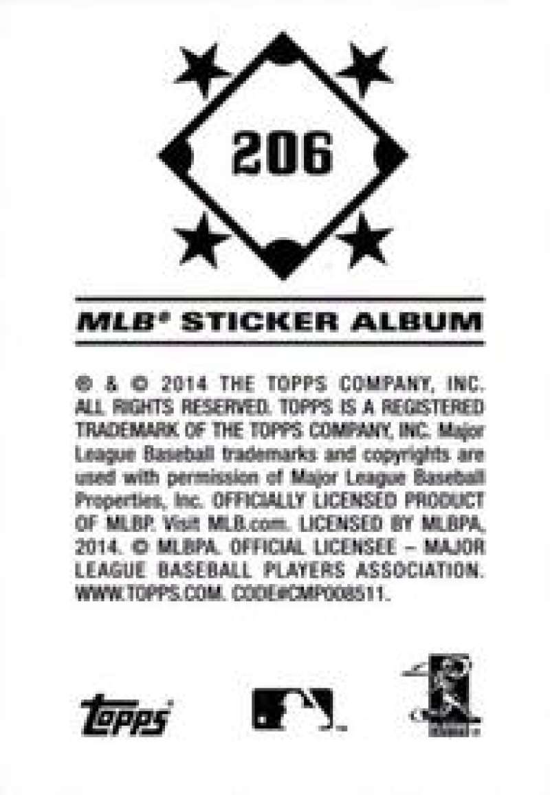 Pick Your Cards 2014 Topps MLB Baseball Sticker Collection (#201-315) - Picture 13 of 231
