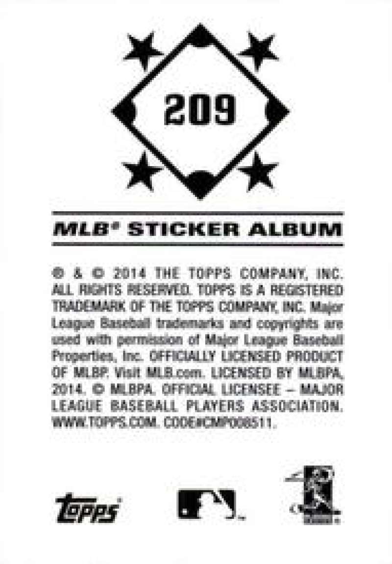 Pick Your Cards 2014 Topps MLB Baseball Sticker Collection (#201-315) - Picture 19 of 231