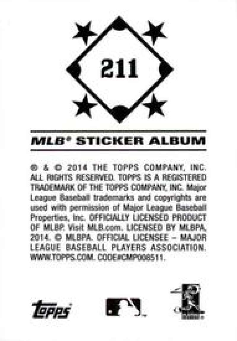 Pick Your Cards 2014 Topps MLB Baseball Sticker Collection (#201-315) - Picture 23 of 231