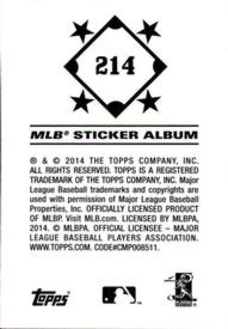 Pick Your Cards 2014 Topps MLB Baseball Sticker Collection (#201-315) - Picture 29 of 231