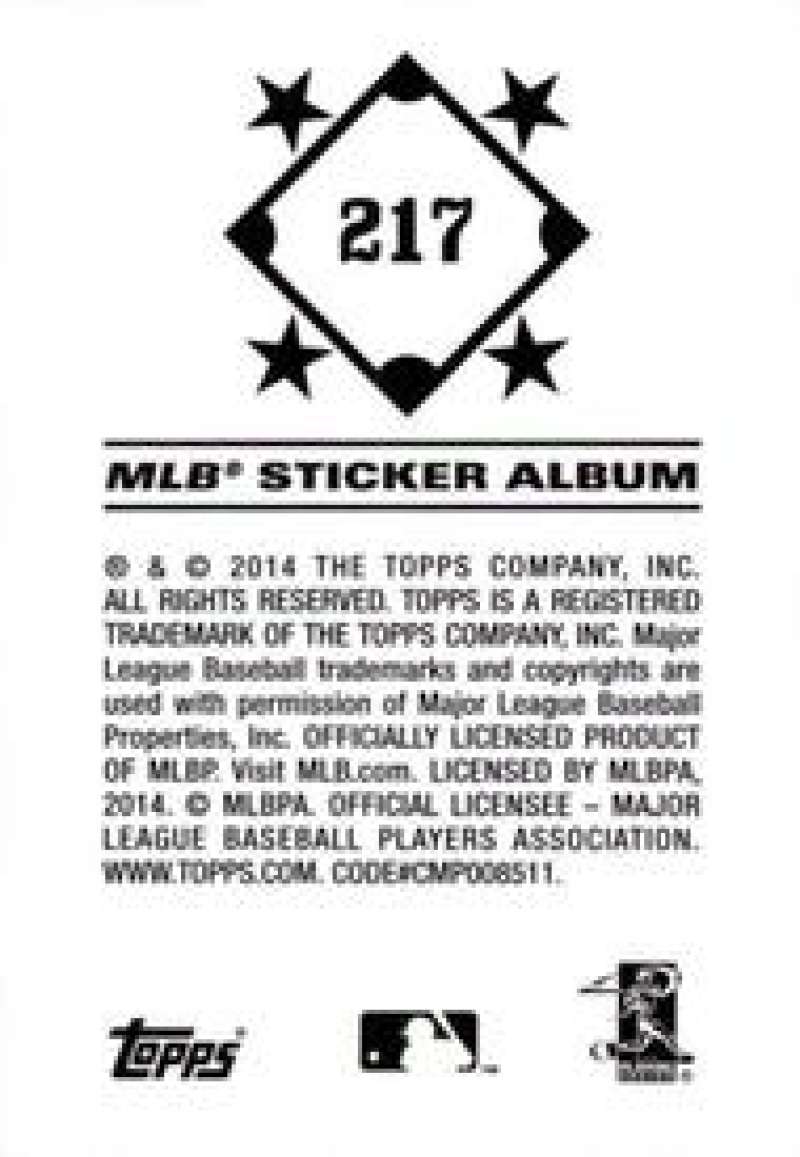 Pick Your Cards 2014 Topps MLB Baseball Sticker Collection (#201-315) - Picture 35 of 231