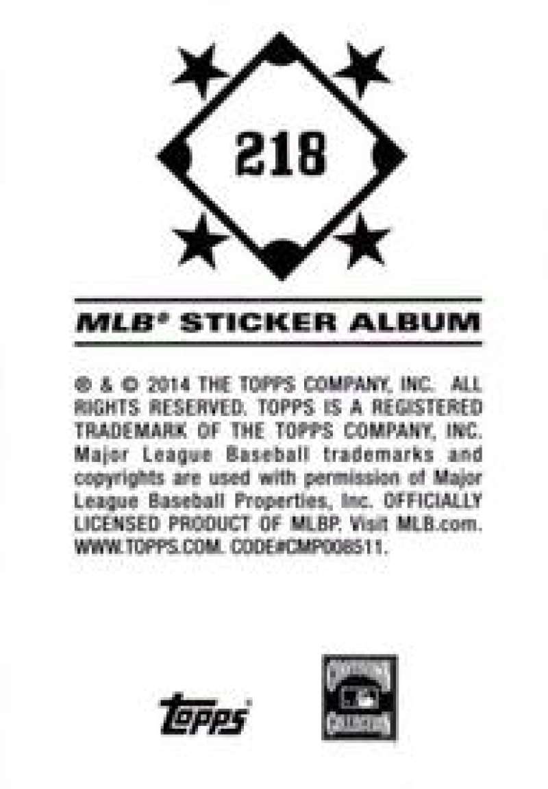 Pick Your Cards 2014 Topps MLB Baseball Sticker Collection (#201-315) - Picture 37 of 231