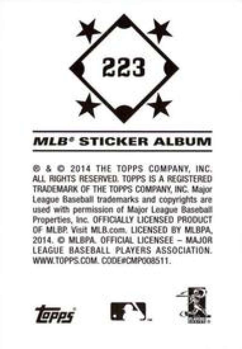 Pick Your Cards 2014 Topps MLB Baseball Sticker Collection (#201-315) - Picture 47 of 231