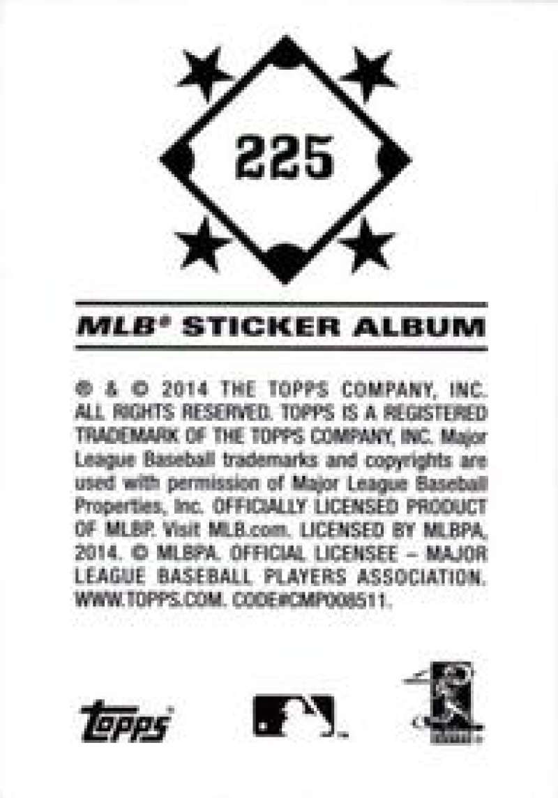 Pick Your Cards 2014 Topps MLB Baseball Sticker Collection (#201-315) - Picture 51 of 231