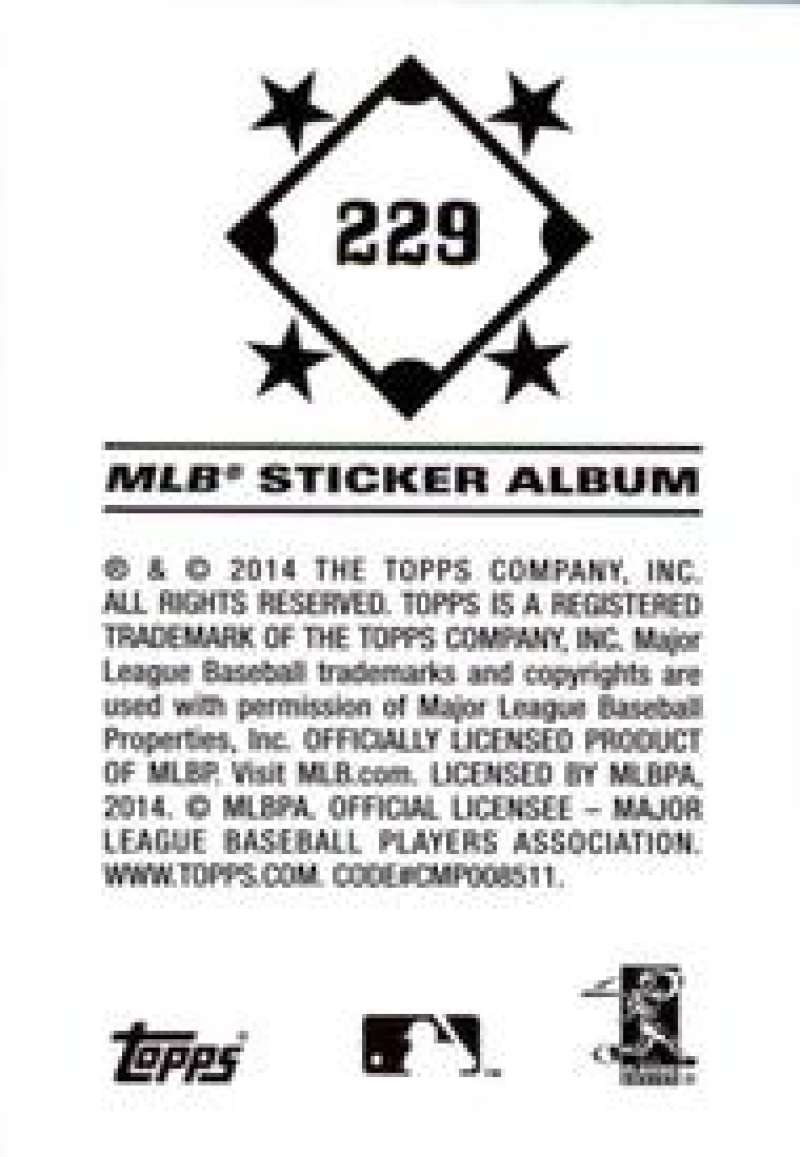 Pick Your Cards 2014 Topps MLB Baseball Sticker Collection (#201-315) - Picture 59 of 231