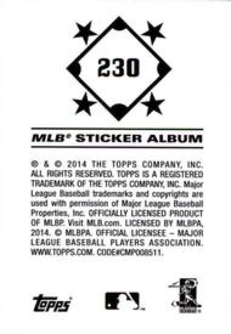 Pick Your Cards 2014 Topps MLB Baseball Sticker Collection (#201-315) - Picture 61 of 231