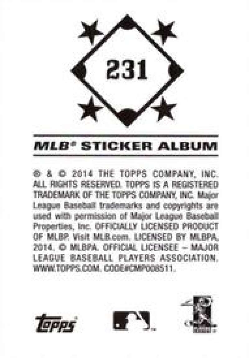 Pick Your Cards 2014 Topps MLB Baseball Sticker Collection (#201-315) - Picture 63 of 231