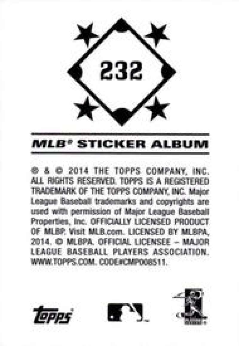 Pick Your Cards 2014 Topps MLB Baseball Sticker Collection (#201-315) - Picture 65 of 231