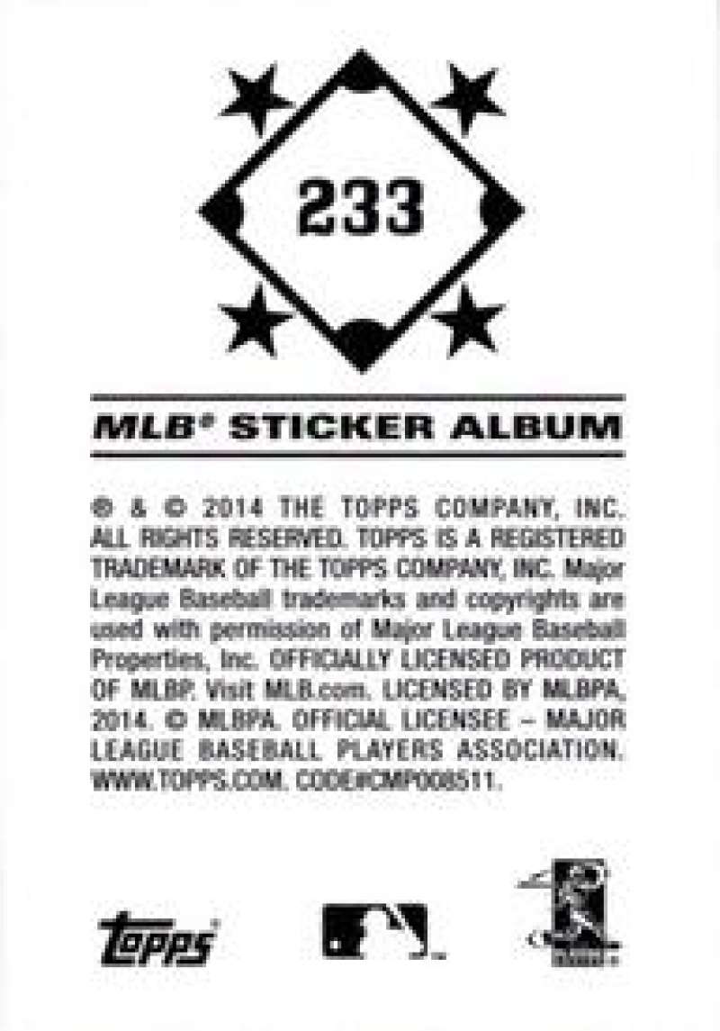 Pick Your Cards 2014 Topps MLB Baseball Sticker Collection (#201-315) - Picture 67 of 231