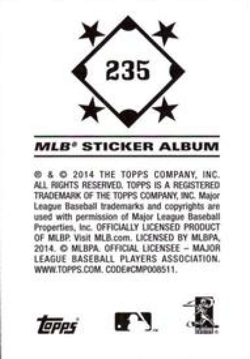 Pick Your Cards 2014 Topps MLB Baseball Sticker Collection (#201-315) - Picture 71 of 231