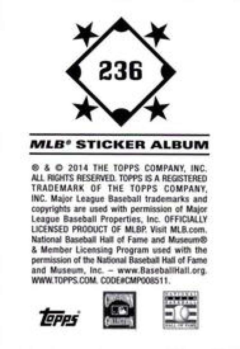 Pick Your Cards 2014 Topps MLB Baseball Sticker Collection (#201-315) - Picture 73 of 231