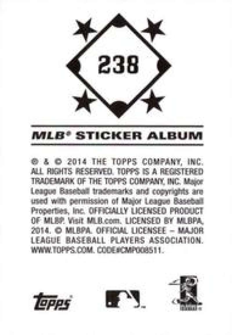 Pick Your Cards 2014 Topps MLB Baseball Sticker Collection (#201-315) - Picture 77 of 231