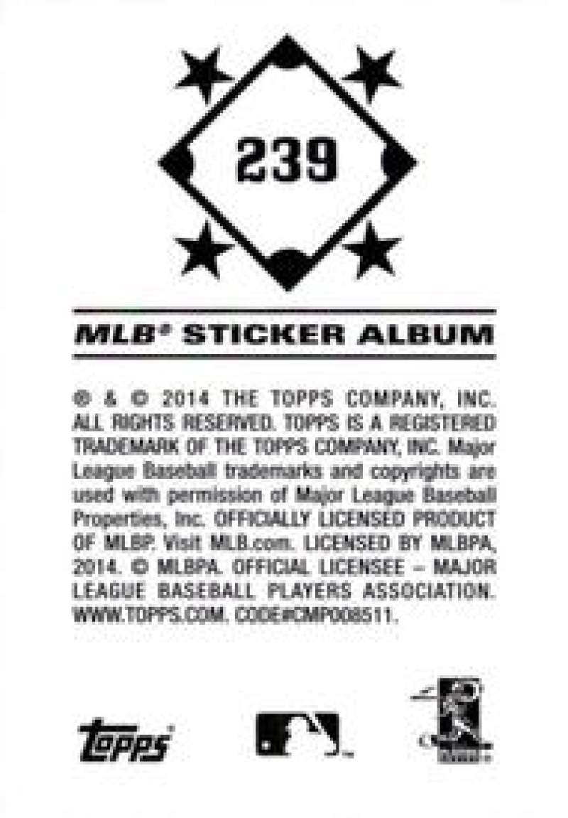 Pick Your Cards 2014 Topps MLB Baseball Sticker Collection (#201-315) - Picture 79 of 231