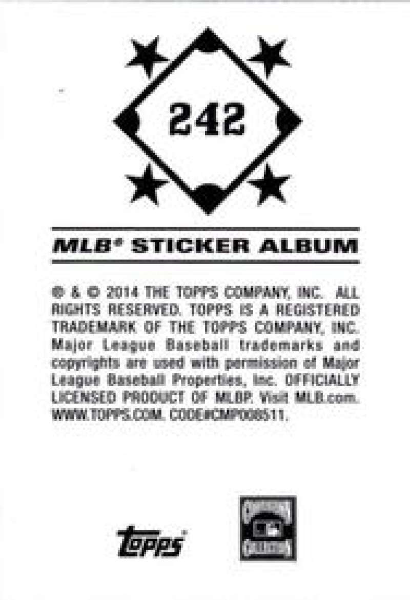 Pick Your Cards 2014 Topps MLB Baseball Sticker Collection (#201-315) - Picture 85 of 231