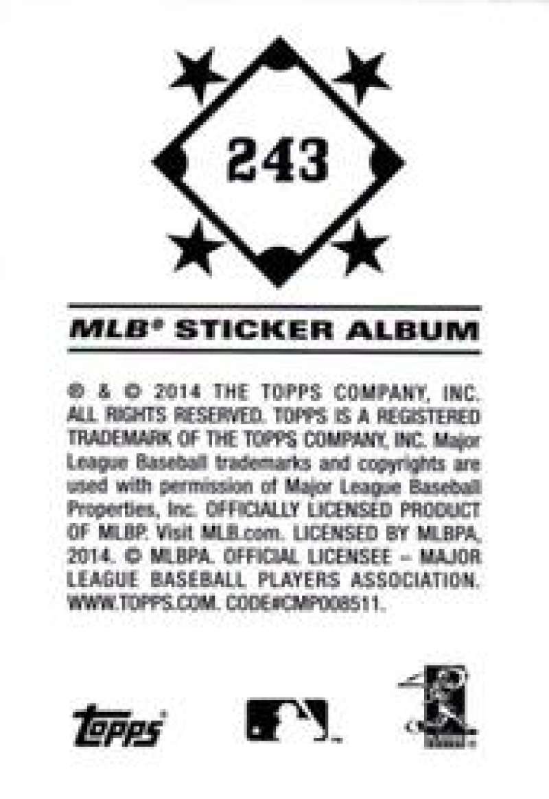Pick Your Cards 2014 Topps MLB Baseball Sticker Collection (#201-315) - Picture 87 of 231