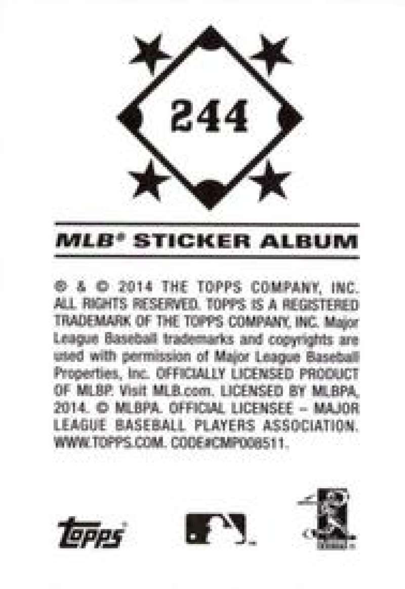 Pick Your Cards 2014 Topps MLB Baseball Sticker Collection (#201-315) - Picture 89 of 231