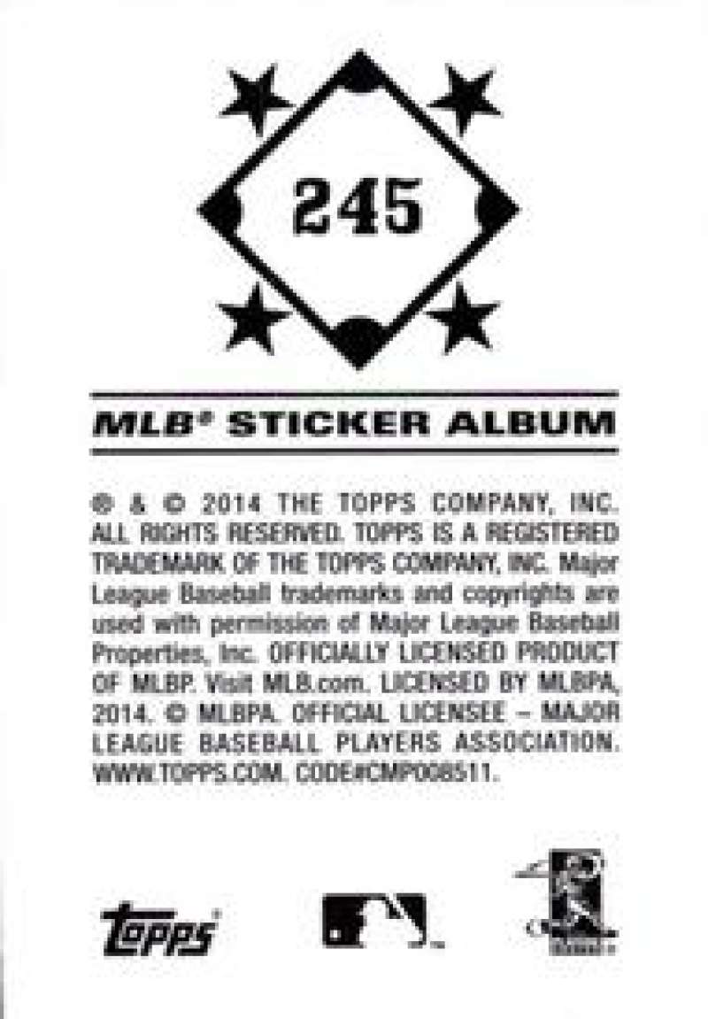 Pick Your Cards 2014 Topps MLB Baseball Sticker Collection (#201-315) - Picture 91 of 231