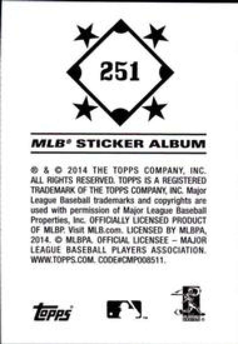 Pick Your Cards 2014 Topps MLB Baseball Sticker Collection (#201-315) - Picture 103 of 231