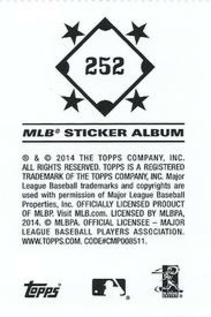 Pick Your Cards 2014 Topps MLB Baseball Sticker Collection (#201-315) - Picture 105 of 231