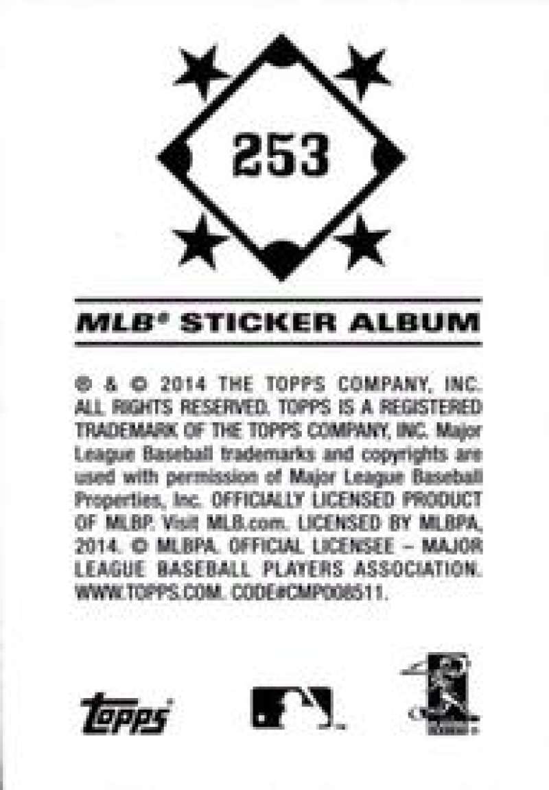 Pick Your Cards 2014 Topps MLB Baseball Sticker Collection (#201-315) - Picture 107 of 231