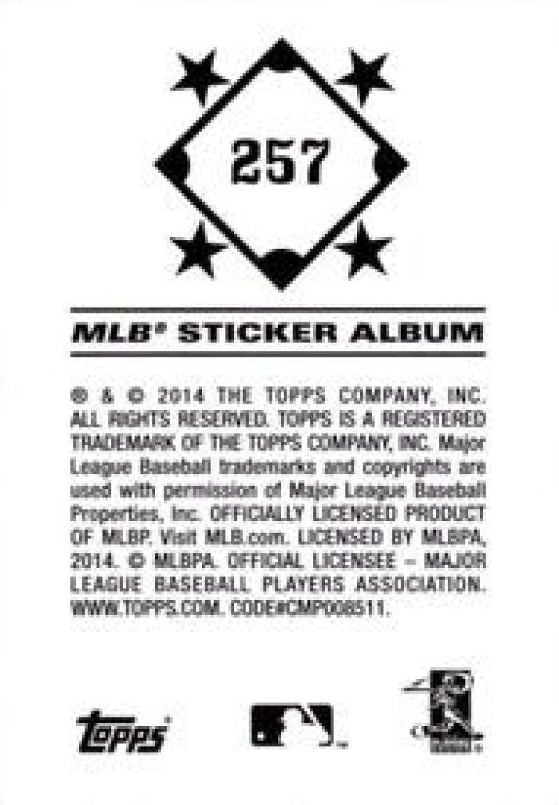 Pick Your Cards 2014 Topps MLB Baseball Sticker Collection (#201-315) - Picture 115 of 231