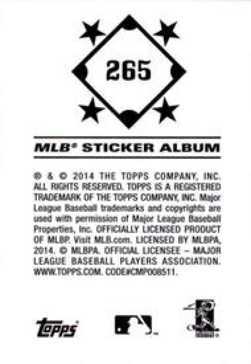 Pick Your Cards 2014 Topps MLB Baseball Sticker Collection (#201-315) - Picture 131 of 231