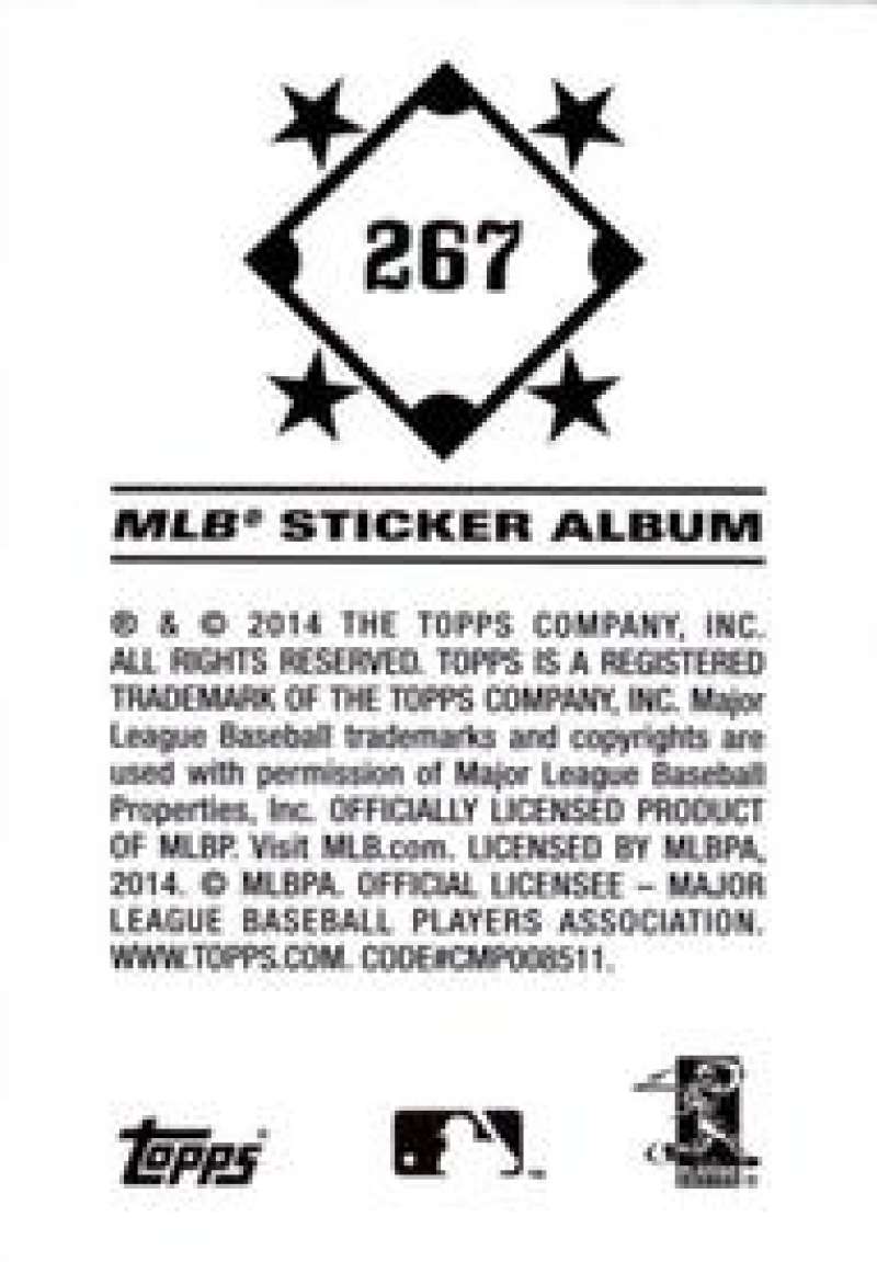 Pick Your Cards 2014 Topps MLB Baseball Sticker Collection (#201-315) - Picture 135 of 231