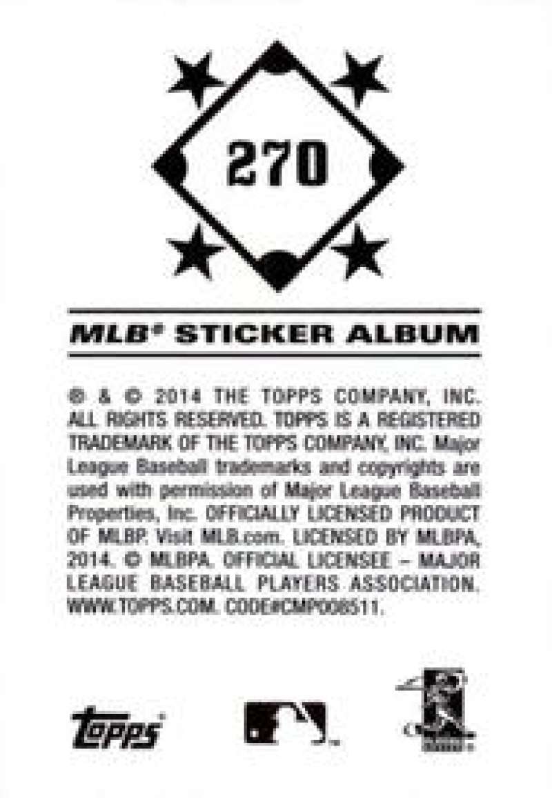 Pick Your Cards 2014 Topps MLB Baseball Sticker Collection (#201-315) - Picture 141 of 231