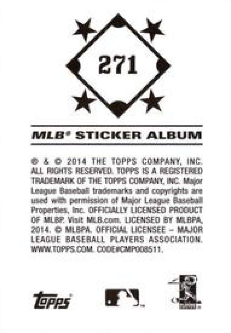 Pick Your Cards 2014 Topps MLB Baseball Sticker Collection (#201-315) - Picture 143 of 231
