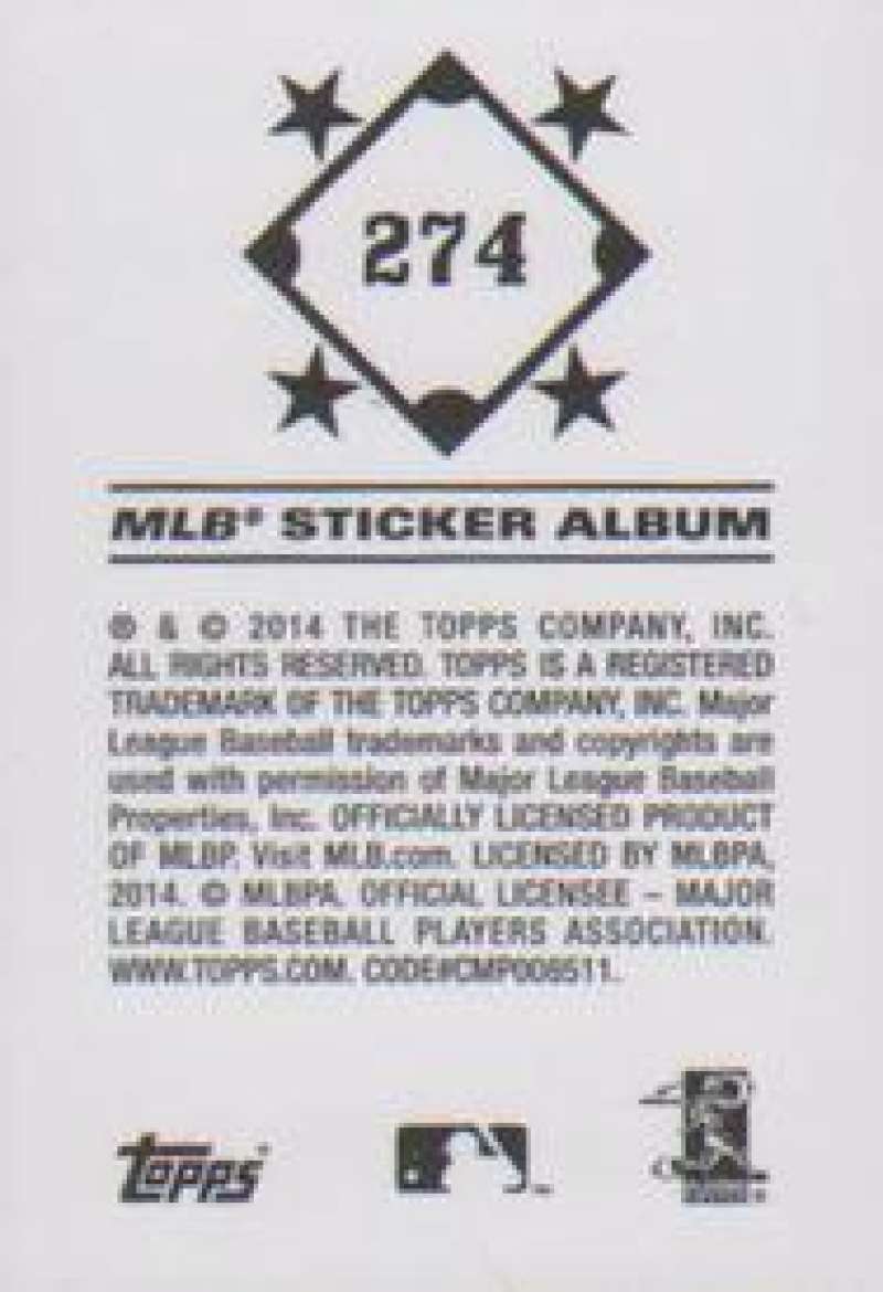 Pick Your Cards 2014 Topps MLB Baseball Sticker Collection (#201-315) - Picture 149 of 231