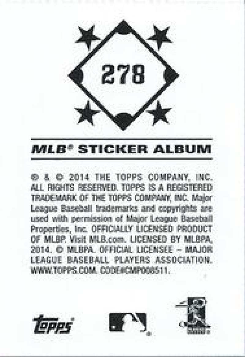 Pick Your Cards 2014 Topps MLB Baseball Sticker Collection (#201-315) - Picture 157 of 231