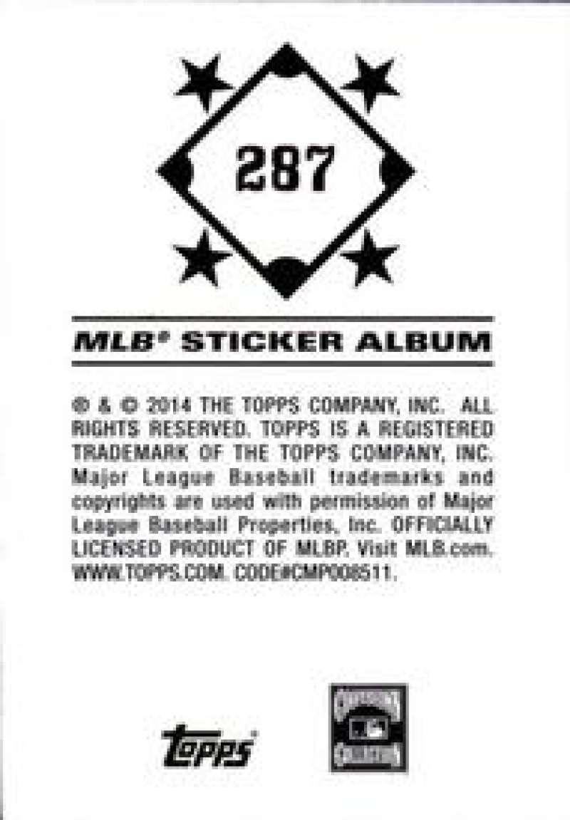 Pick Your Cards 2014 Topps MLB Baseball Sticker Collection (#201-315) - Picture 175 of 231