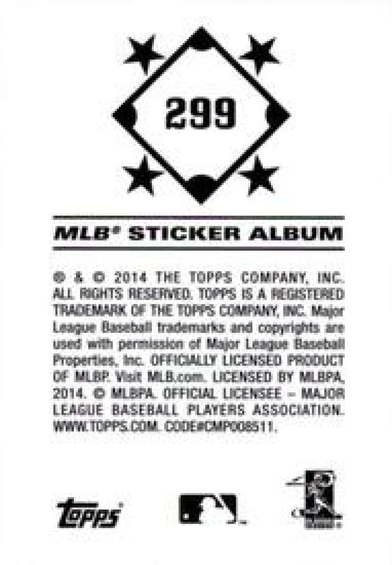 Pick Your Cards 2014 Topps MLB Baseball Sticker Collection (#201-315) - Picture 199 of 231