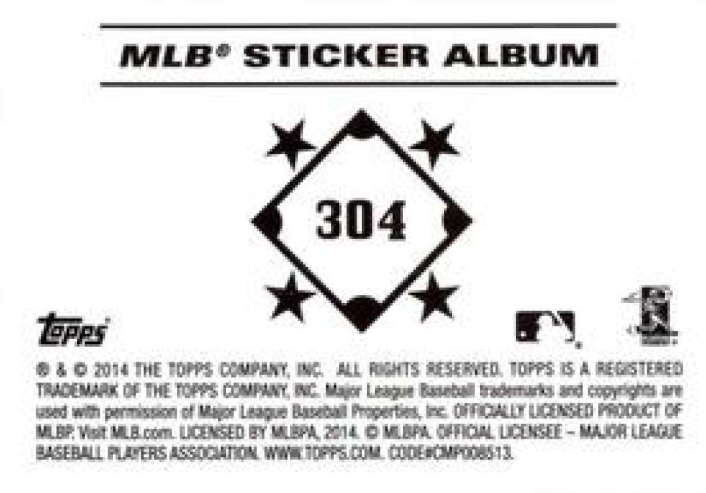 Pick Your Cards 2014 Topps MLB Baseball Sticker Collection (#201-315) - Picture 209 of 231