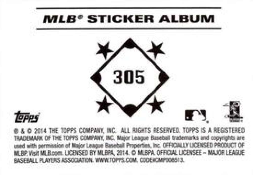 Pick Your Cards 2014 Topps MLB Baseball Sticker Collection (#201-315) - Picture 211 of 231