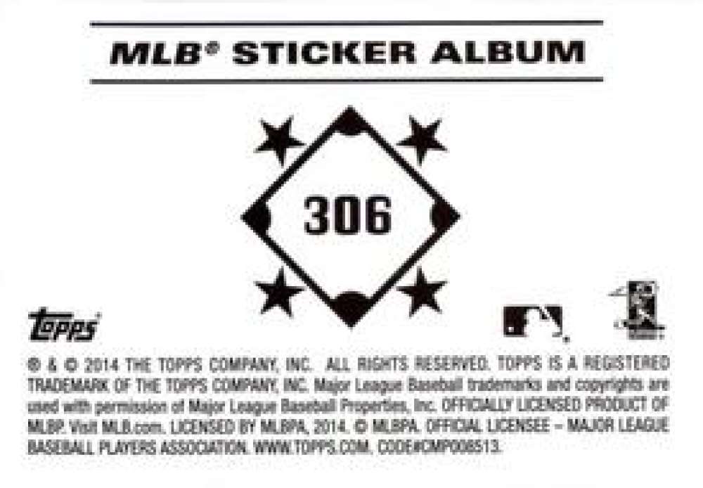 Pick Your Cards 2014 Topps MLB Baseball Sticker Collection (#201-315) - Picture 213 of 231