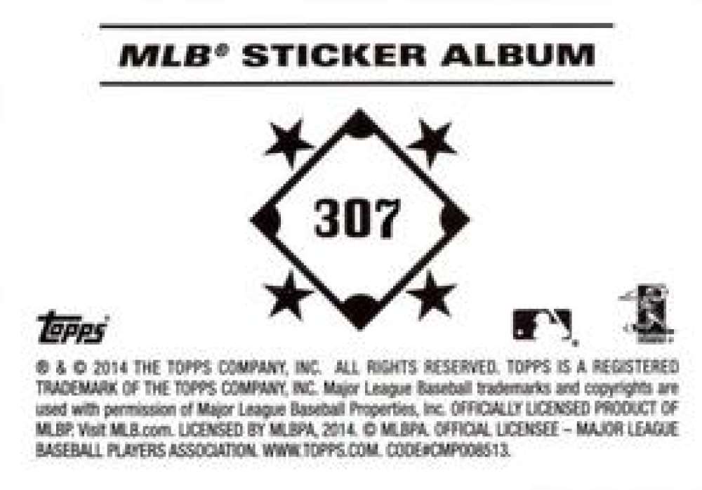Pick Your Cards 2014 Topps MLB Baseball Sticker Collection (#201-315) - Picture 215 of 231