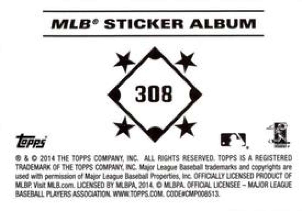 Pick Your Cards 2014 Topps MLB Baseball Sticker Collection (#201-315) - Picture 217 of 231