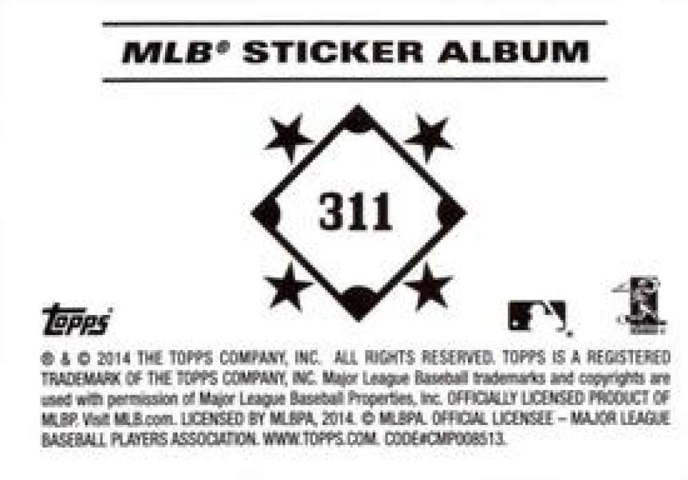 Pick Your Cards 2014 Topps MLB Baseball Sticker Collection (#201-315) - Picture 223 of 231