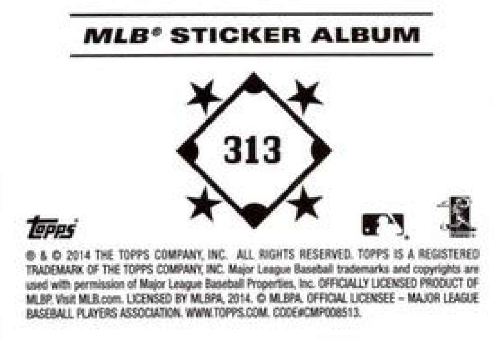 Pick Your Cards 2014 Topps MLB Baseball Sticker Collection (#201-315) - Picture 227 of 231