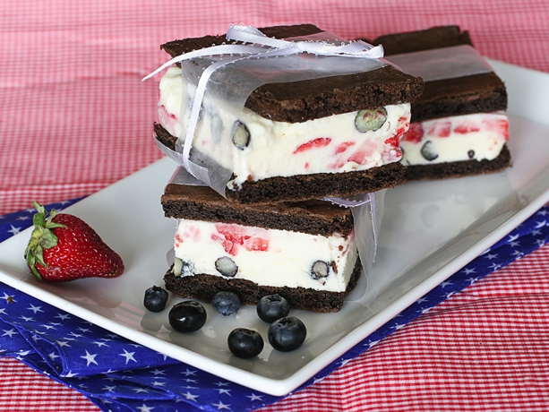 Red, White and Blue Ice Cream Sandwiches