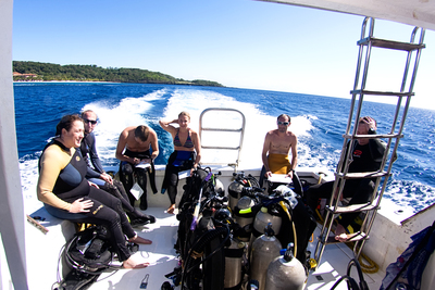 A big dive boat with few divers, glorious space!