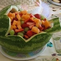 Fruit in a baby buggy (with sweet dip)