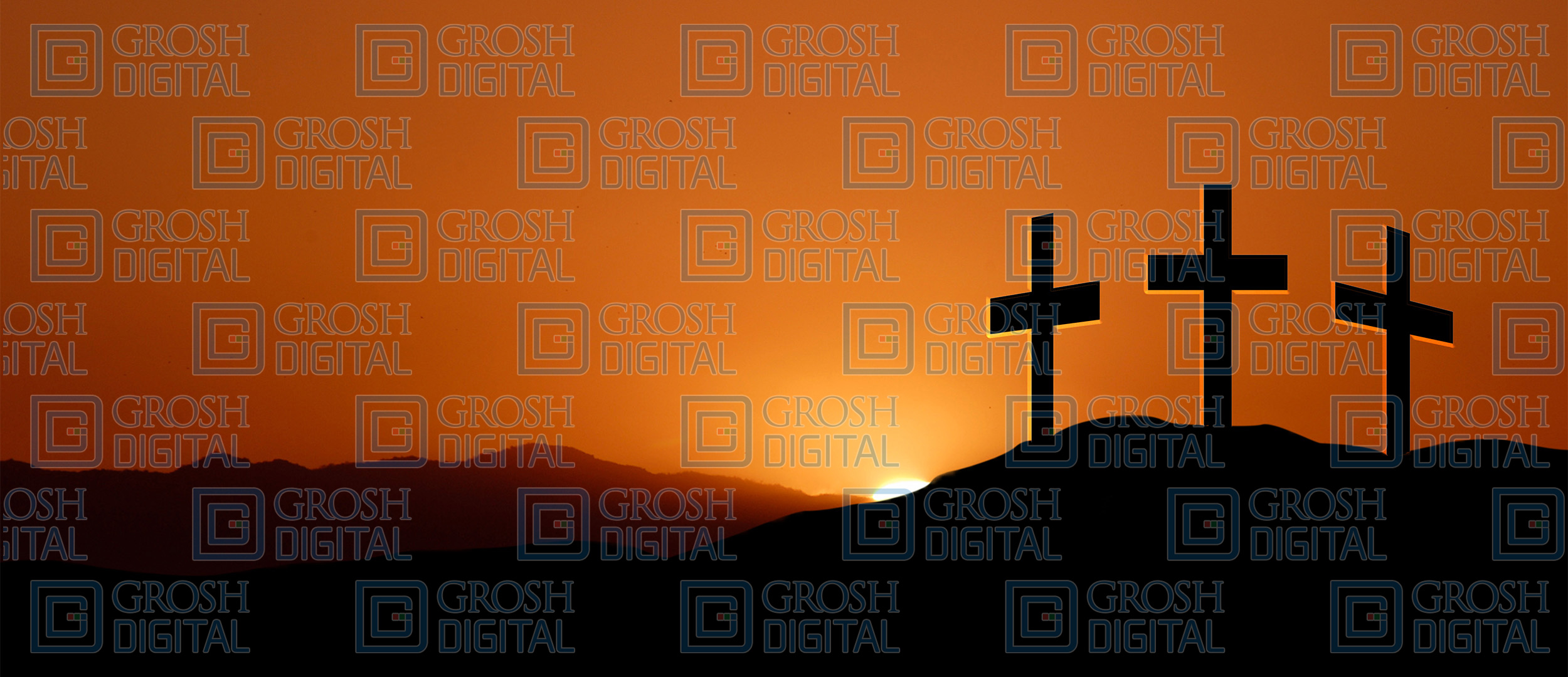 Sunset Crosses Projected Backdrop for Skylines Sunset Crosses Projected Backdrop for Skylines