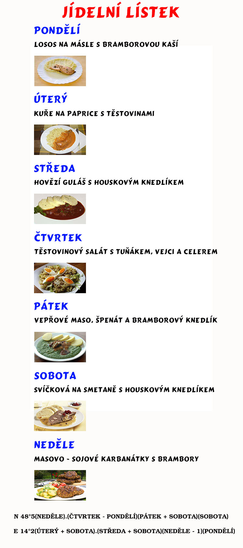 jidelni listek