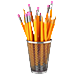 Pencils, markers,felt pens