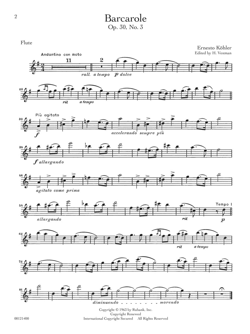 Rubank Treasures for Flute Book with Online Audio (stream or download) ed. H. Voxman Book