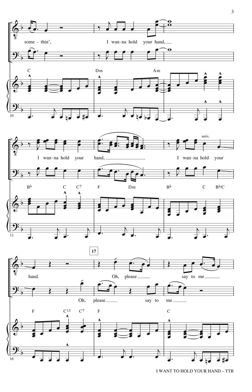 I Want To Hold Your Hand Sheet Music by Kirby Shaw (SKU: 00158245 ...